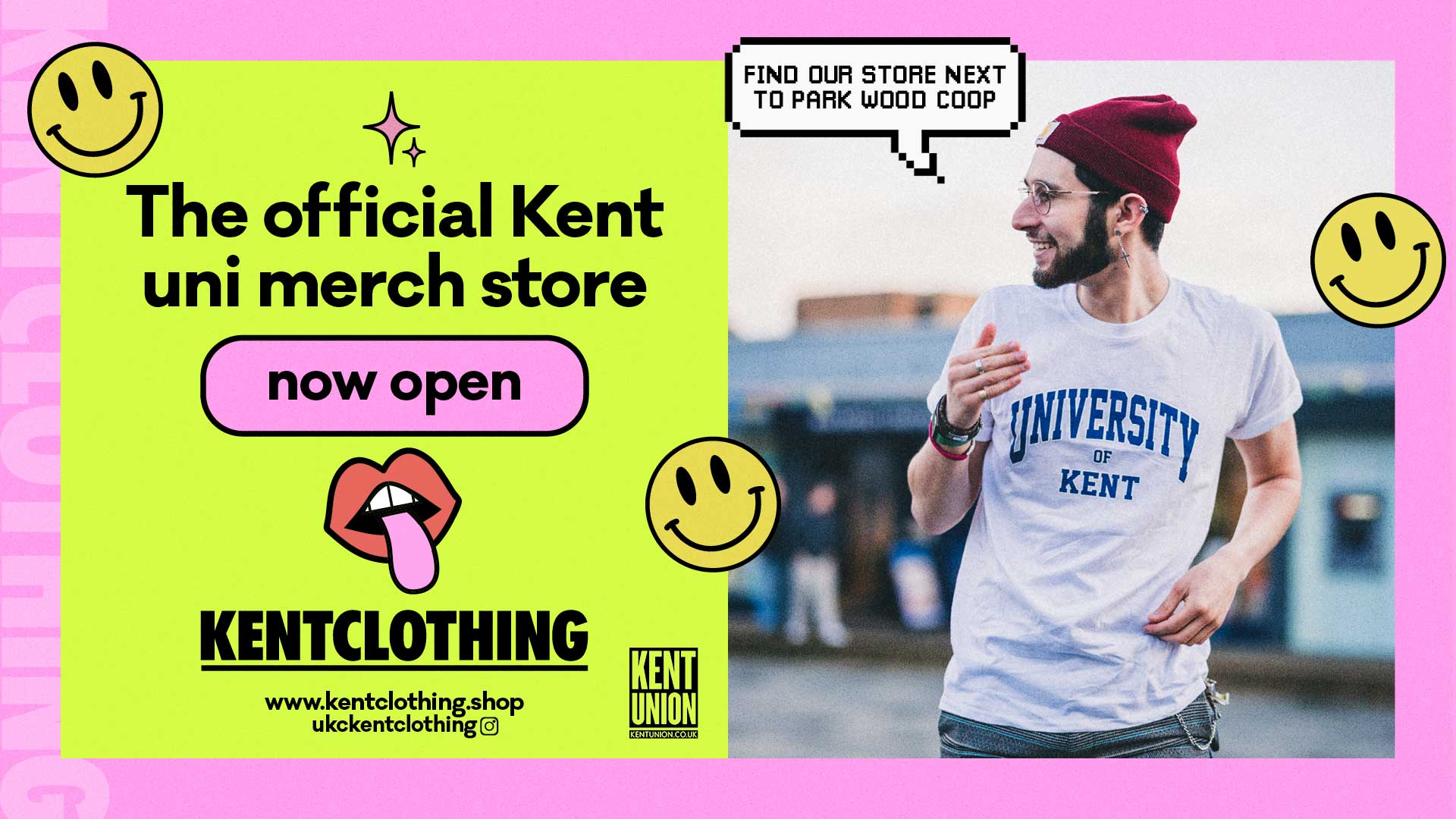 A Kent Clothing launch party poster